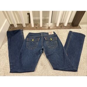 TRUE RELIGION #112790 Blue Jeans BECKY Women's Size 28 Vintage Y2K USA Bootcut